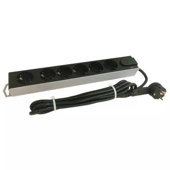 Prelungitor 5 metri 6 prize cu intrerupator si protectie la supratensiune. cablu 3x1,5