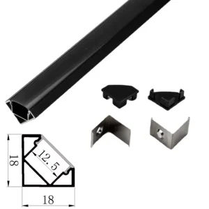 Profil banda led aluminiu negru 1m Colt