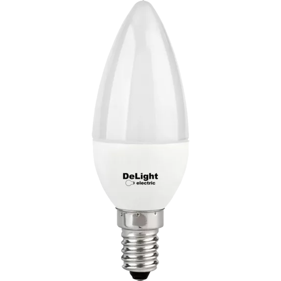Bec Led Lumanare E14, model C37, 6W=50W, lumina calda