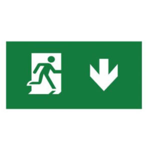 Autocolant exit sageata jos pentru lampa de 18 led 550x550 1.jpg